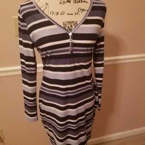 Stripped ribbed dress